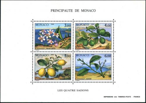 Poštovní známky Monako 1990 Cedrát Mi# Block 49 Kat 10€