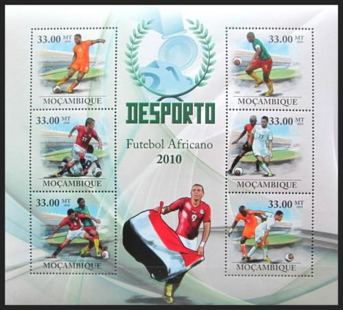 Poštovní známky Mosambik 2010 Africký fotbal Mi# 3669-74 Kat 10€