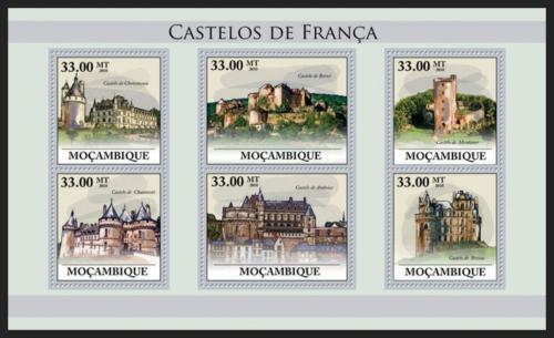 Potovn znmky Mosambik 2010 Francouzsk hrady a zmky Mi# 4041-46 Kat 10
