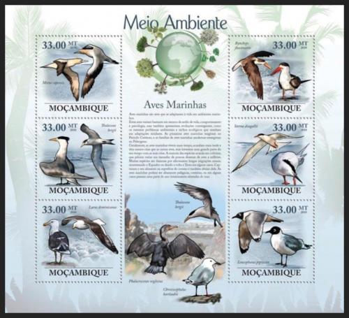 Poštovní známky Mosambik 2010 Moøští ptáci Mi# 3495-3500 