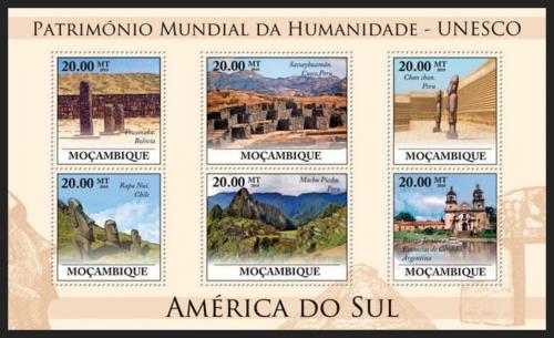 Potovn znmky Mosambik 2010 Pamtky UNESCO - Jin Amerika Mi# 3872-77