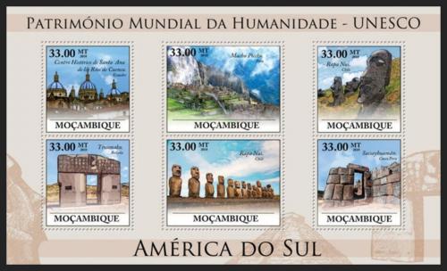 Potovn znmky Mosambik 2010 Pamtky UNESCO - Jin Amerika Mi# 3908-13 Kat 10