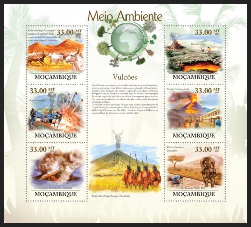 Poštovní známky Mosambik 2010 Sopky a sopeèné erupce Mi# 3651-56