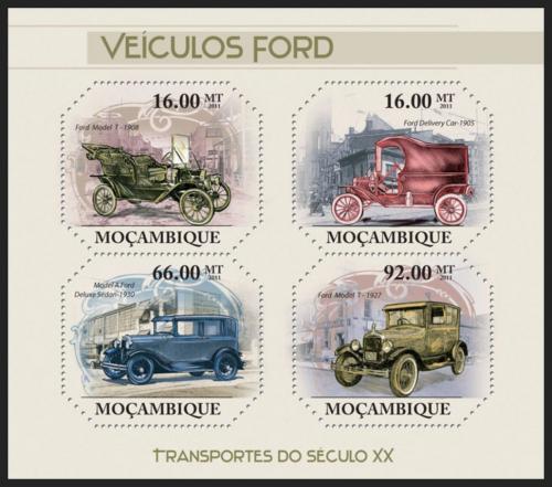 Poštovní známky Mosambik 2011 Automobily Ford Mi# 4647-50 Kat 11€