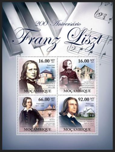 Potovn znmky Mosambik 2011 Franz Liszt Mi# 4484-87 Kat 11 - zvtit obrzek