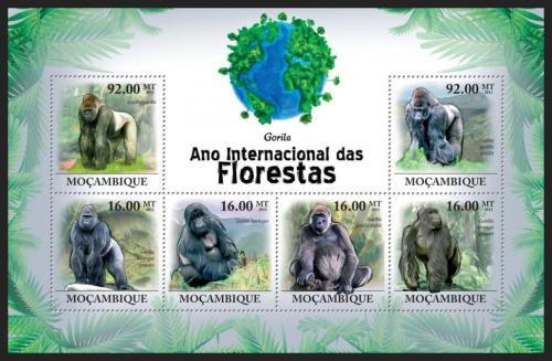 Poštovní známky Mosambik 2011 Gorila východní nížinná Mi# 4451-56 Kat 14€