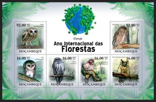 Poštovní známky Mosambik 2011 Sovy Mi# 4366-71 Kat 14€