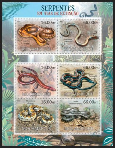 Poštovní známky Mosambik 2012 Hadi na cestì k vyhynutí Mi# 5754-59 Kat 14€ Kat 14€