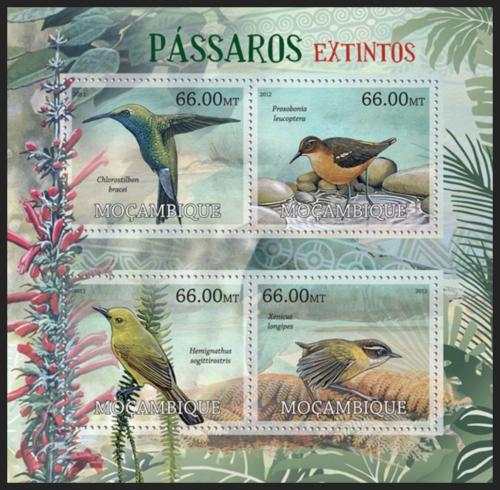 Poštovní známky Mosambik 2012 Vyhynulí ptáci Mi# 5738-41 Kat 15€