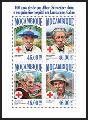 Poštovní známky Mosambik 2013 Albert Schweitzer Mi# 7027-30 Kat 11€