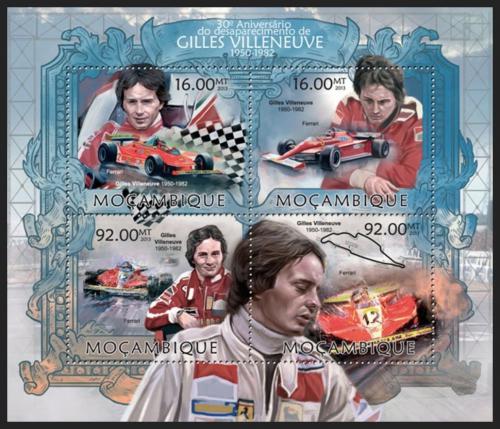 Potovn znmky Mosambik 2013 Formule 1, Gilles Villeneuve Mi# 6344-47 Kat 13