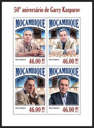 Potovn znmky Mosambik 2013 Garri Kasparov, achy Mi# 7042-45 Kat 11 - zvtit obrzek