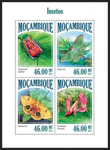 Potovn znmky Mosambik 2013 Hmyz Mi# 6947-50 Kat 11