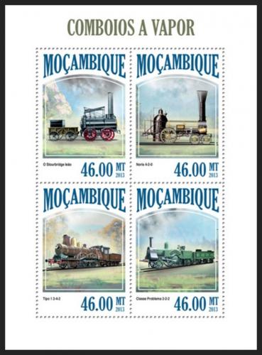 Poštovní známky Mosambik 2013 Parní lokomotivy Mi# 6882-85 Kat 11€ 