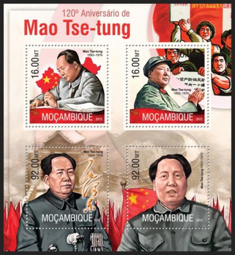 Potovn znmky Mosambik 2013 Prezident Mao Ce-tung Mi# 6732-35 Kat 13