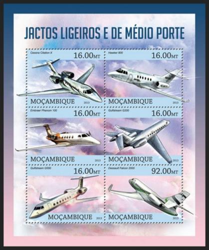 Potovn znmky Mosambik 2013 Proudov letouny Mi# 6581-86 Kat 10 - zvtit obrzek