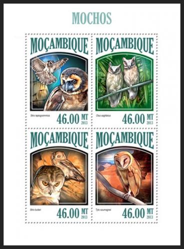 Poštovní známky Mosambik 2013 Sovy Mi# 6817-20 Kat 11€