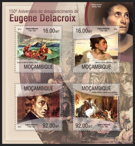 Potovn znmky Mosambik 2013 Umn, Eugene Delacroix Mi# 6727-30 Kat 13 - zvtit obrzek