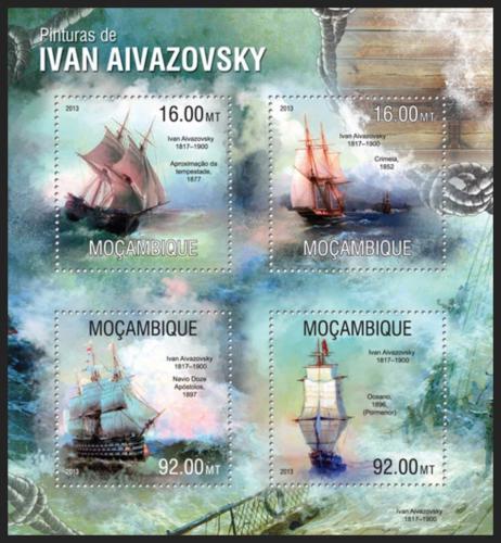 Potovn znmky Mosambik 2013 Umn, Ivan Ajvazovskij Mi# 6757-60 Kat 13 - zvtit obrzek