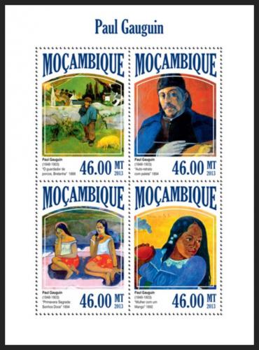 Potovn znmky Mosambik 2013 Umn, Paul Gauguin Mi# 7017-20 Kat 11 