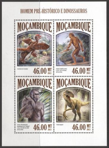 Poštovní známky Mosambik 2013 Život v pravìku, dinosauøi Mi# 6812-15 Kat 11€