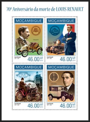 Poštovní známky Mosambik 2014 Automobily Renault Mi# 7160-63 Kat 11€