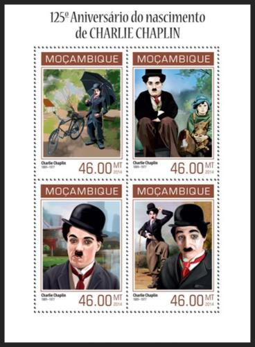 Potovn znmky Mosambik 2014 Charlie Chaplin Mi# 7115-18 Kat 11