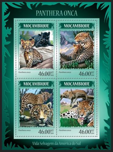 Poštovní známky Mosambik 2014 Jaguáøi Mi# 7365-68 Kat 11€