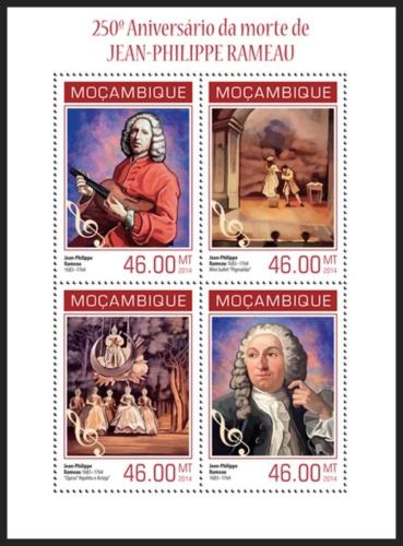 Potovn znmky Mosambik 2014 Jean-Philippe Rameau, skladatel Mi# 7095-98 Kat 11