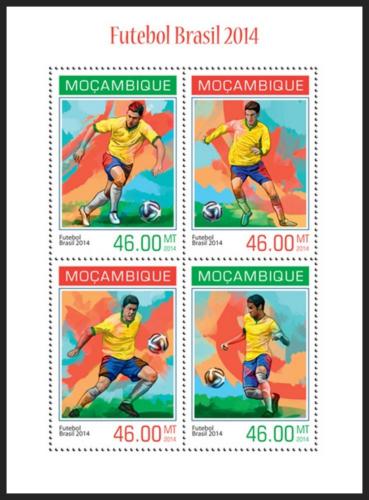 Poštovní známky Mosambik 2014 MS ve fotbale Mi# 7230-33 Kat 11€