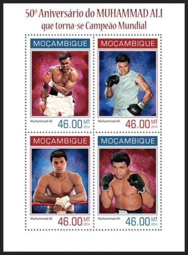Potovn znmky Mosambik 2014 Muhammad Ali, box Mi# 7175-78 Kat 11 - zvtit obrzek