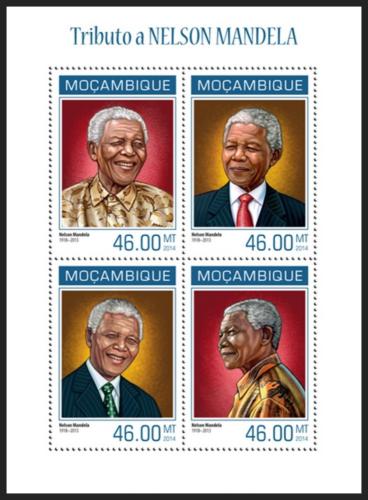 Potovn znmky Mosambik 2014 Nelson Mandela Mi# 7225-28 Kat 11 - zvtit obrzek