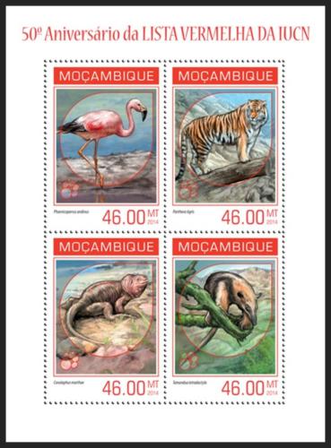 Potovn znmky Mosambik 2014 Ohroen fauna Mi# 7185-88 Kat 11