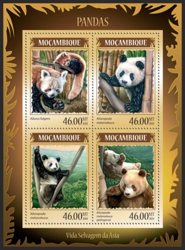 Poštovní známky Mosambik 2014 Pandy Mi# 7340-43 Kat 11€