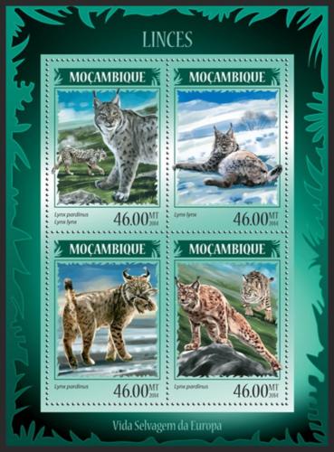 Poštovní známky Mosambik 2014 Rysi Mi# 7360-63 Kat 11€