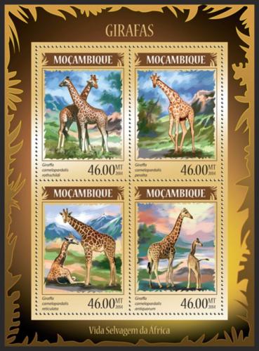 Poštovní známky Mosambik 2014 Žirafy Mi# Mi# 7320-23 Kat 11€