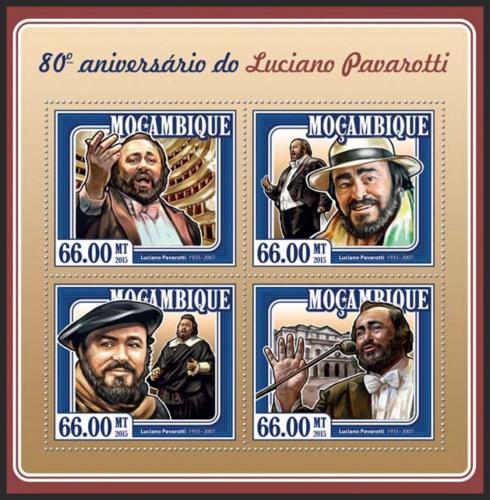 Poštovní známky Mosambik 2015 Luciano Pavarotti Mi# 7785-88 Kat 15€