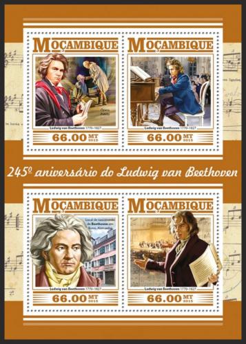 Potovn znmky Mosambik 2015 Ludwig van Beethoven Mi# 8089-92 Kat 15