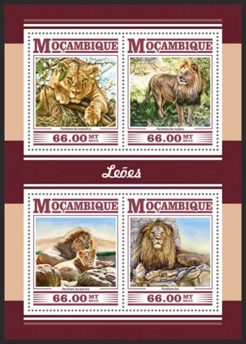 Poštovní známky Mosambik 2015 Lvi Mi# 8179-82 Kat 15€