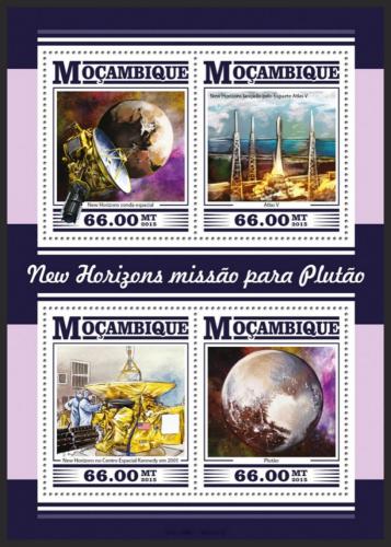 Potovn znmky Mosambik 2015 Mise k planet Pluto Mi# 8084-87 Kat 15 - zvtit obrzek