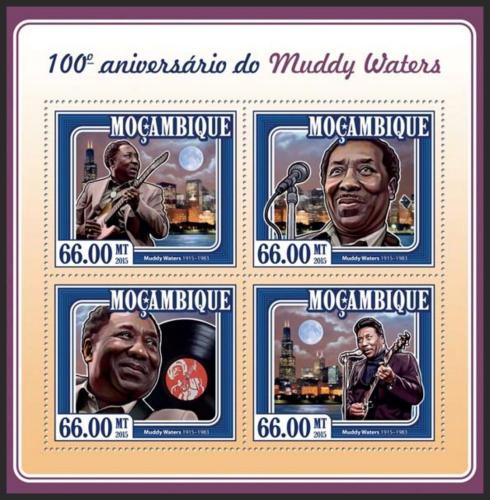 Poštovní známky Mosambik 2015 Muddy Waters, muzikant Mi# 7760-63 Kat 15€