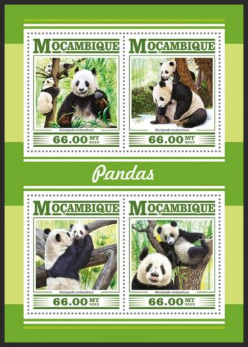 Poštovní známky Mosambik 2015 Pandy Mi# 8009-12 Kat 15€