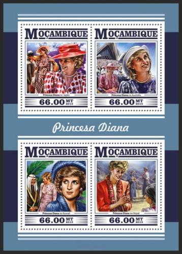 Potovn znmky Mosambik 2015 Princezna Diana Mi# 8244-47 Kat 15 - zvtit obrzek