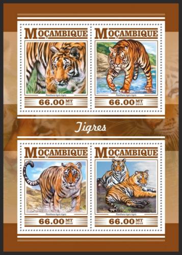 Poštovní známky Mosambik 2015 Tygr indický Mi# 8029-32 Kat 15€