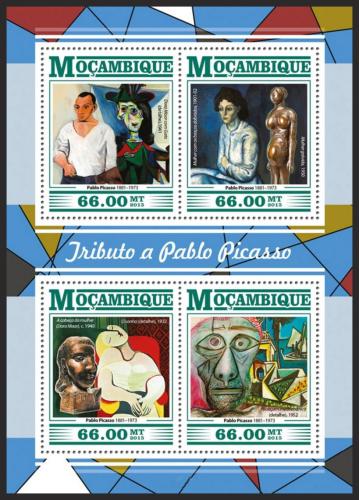 Potovn znmky Mosambik 2015 Umn, Pablo Picasso Mi# 8224-27 Kat 15 - zvtit obrzek