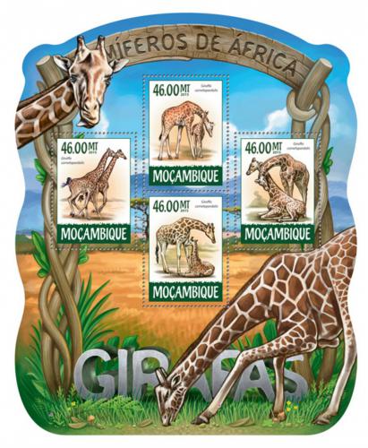 Poštovní známky Mosambik 2015 Žirafy Mi# 7959-62 Kat 10€