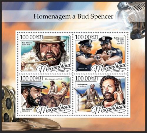 Poštovní známky Mosambik 2016 Bud Spencer, herec Mi# 8844-47 Kat 22€
