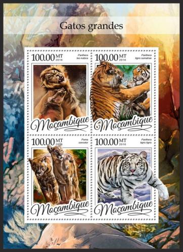 Poštovní známky Mosambik 2016 Koèkovité šelmy Mi# 8594-97 Kat 22€