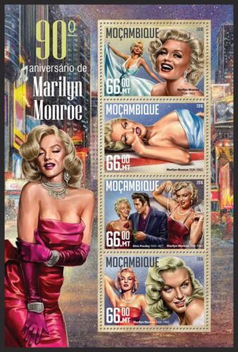 Potovn znmky Mosambik 2016 Marilyn Monroe Mi# 8529-32 Kat 15 - zvtit obrzek