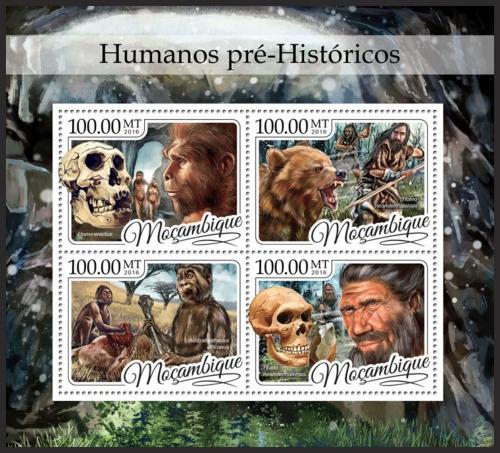 Poštovní známky Mosambik 2016 Prehistorický èlovìk Mi# 8779-82 Kat 22€